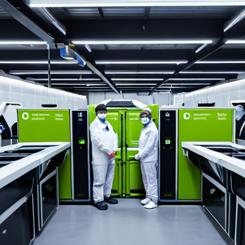 Smart Recycling System**

"A futuristic recycling center, showcasing a smart waste sorting system with robotic arms and AI interfaces, fully clothed workers in clean uniforms overseeing the process, safe for work, appropriate content, professional setting, perfect anatomy, correct proportions, natural pose, well-lit, high-resolution, demonstrating advanced technology and efficiency in waste management, family-friendly."

**