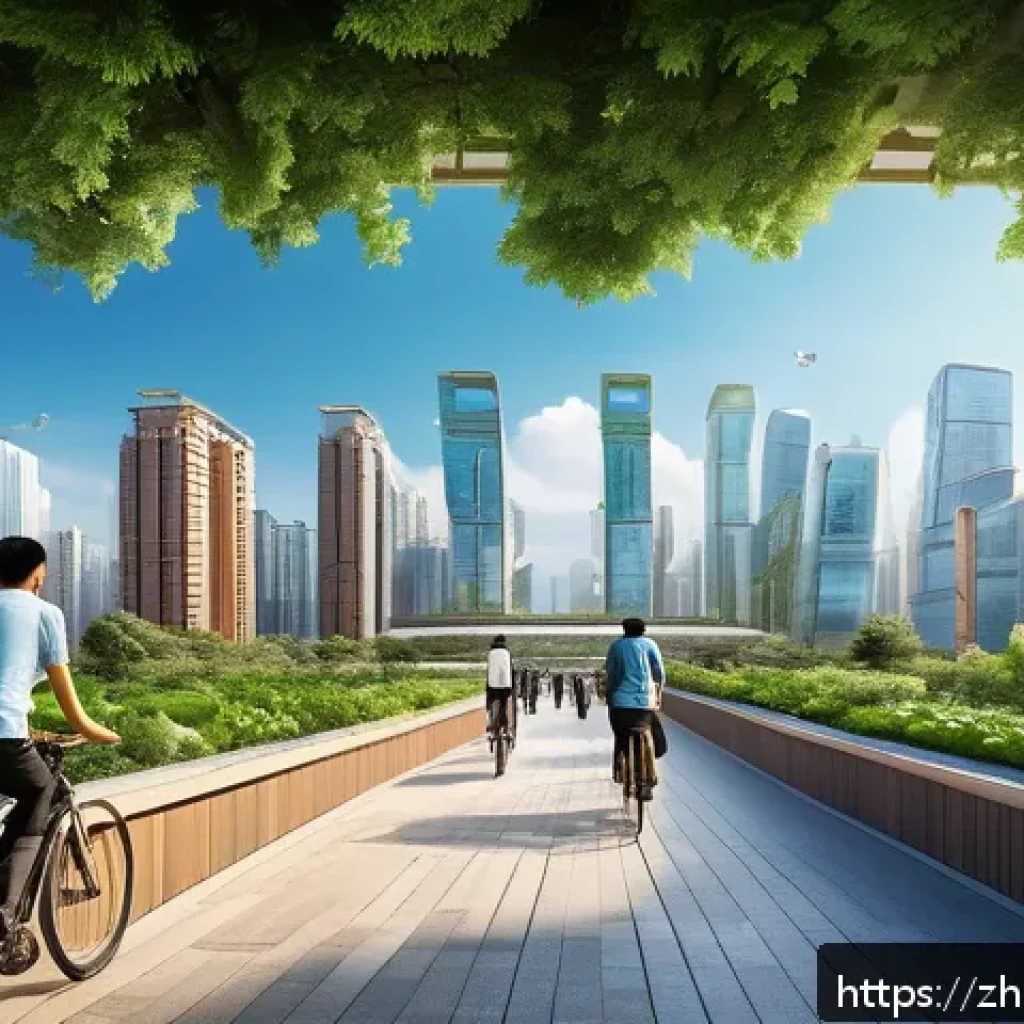 환경 평가 방법론 - A futuristic green cityscape blending urban architecture with abundant natural elements, featuring r...
