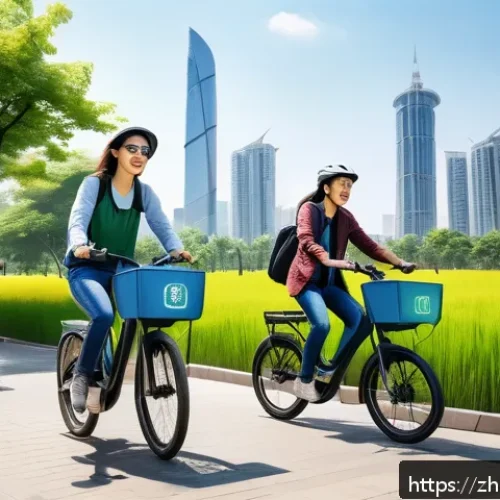 산업화와 환경 변화 - A modern urban green cityscape featuring eco-friendly architecture with solar panels on rooftops, ab...